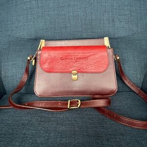 Cactus Leather Crossbody Purse - Red/Burgundy - small